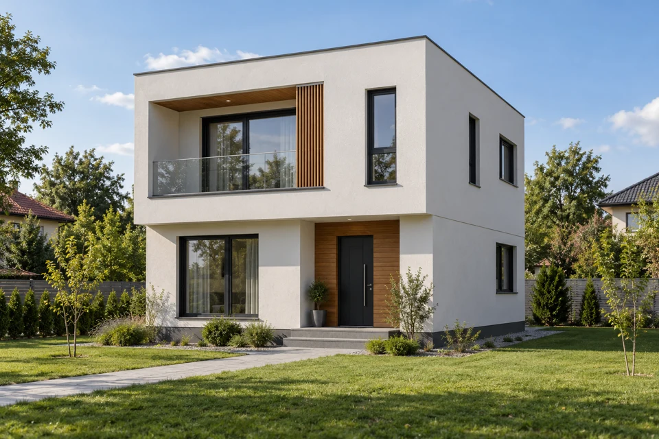 Casă conceptuală: linii simple și curate